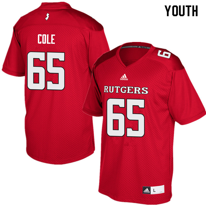 Youth #65 Tariq Cole Rutgers Scarlet Knights College Football Jerseys Sale-Red